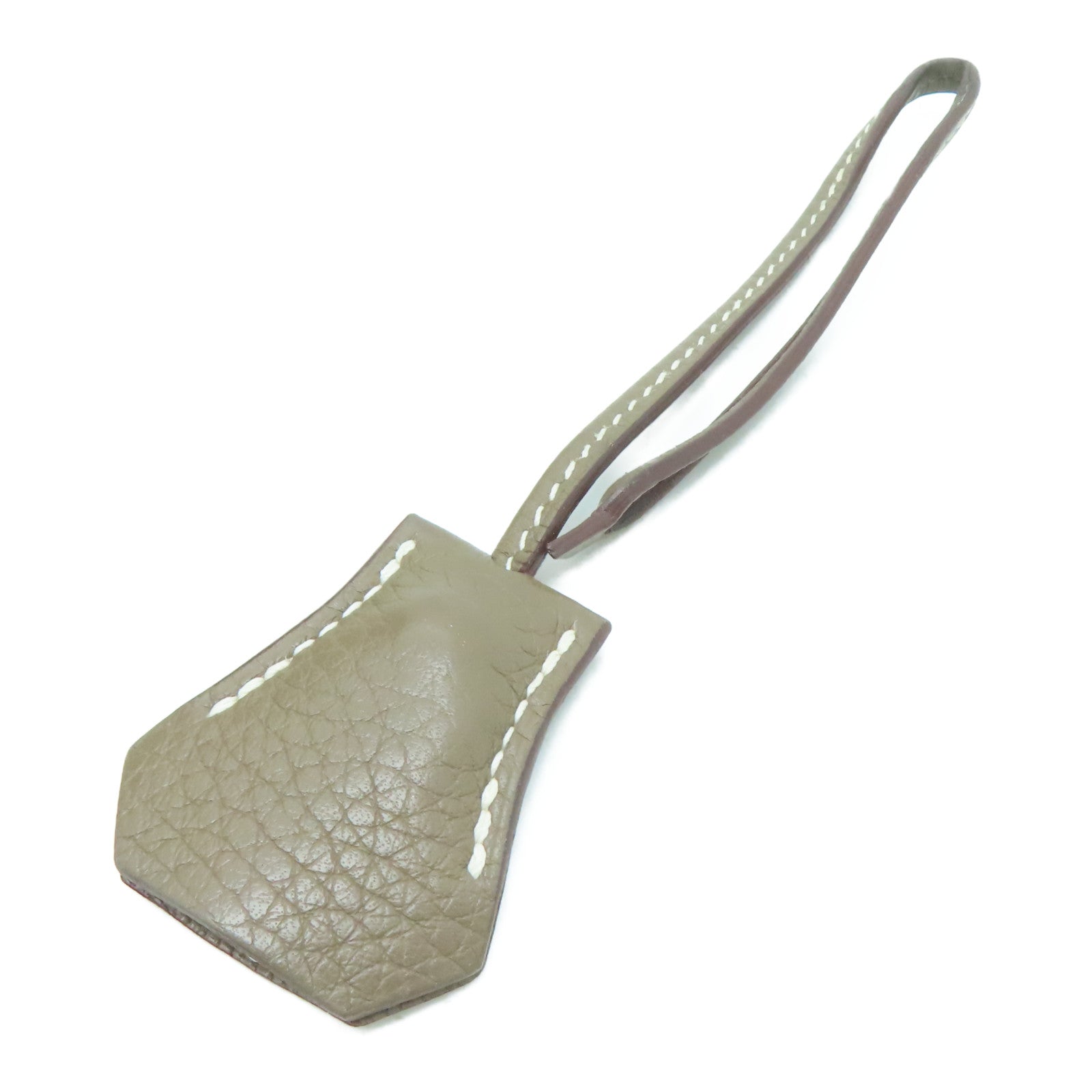HERMES 【激减优惠】Clemence皮革Kelly 32银扣手挽袋卡其色