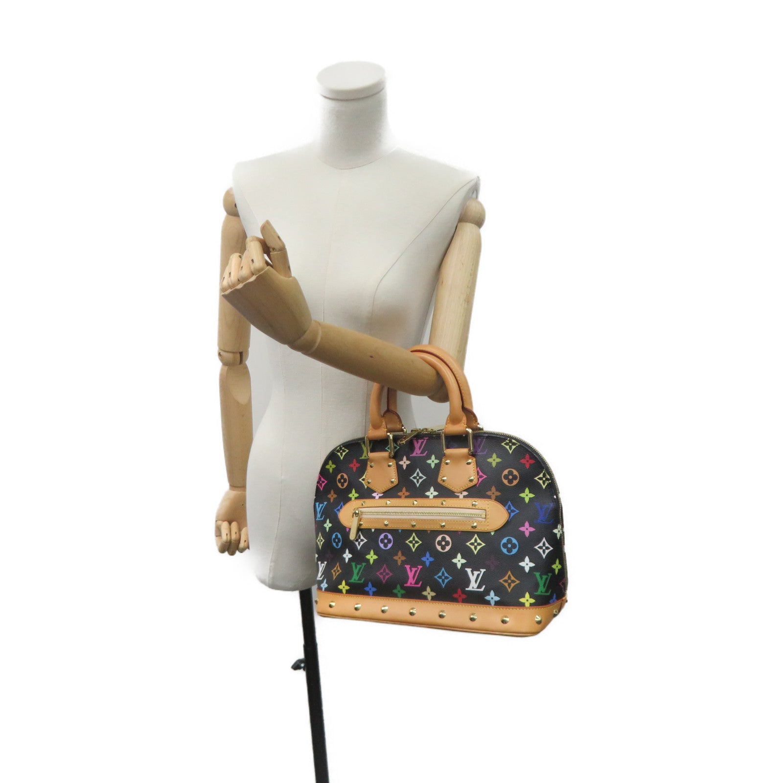 LOUIS VUITTON Mono Multi Alma PM Hand Bag Black/Color