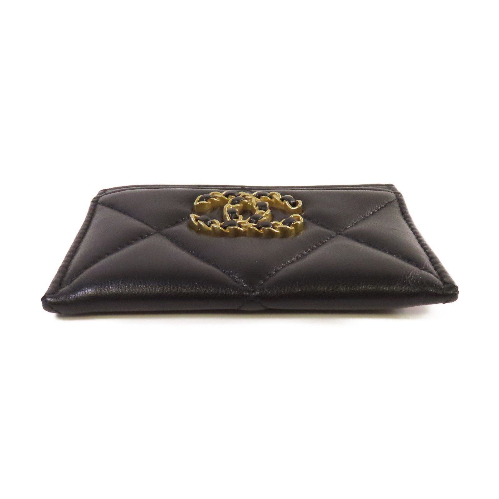 CHANEL 菱格羊皮皮革Card Case卡片套黑色
