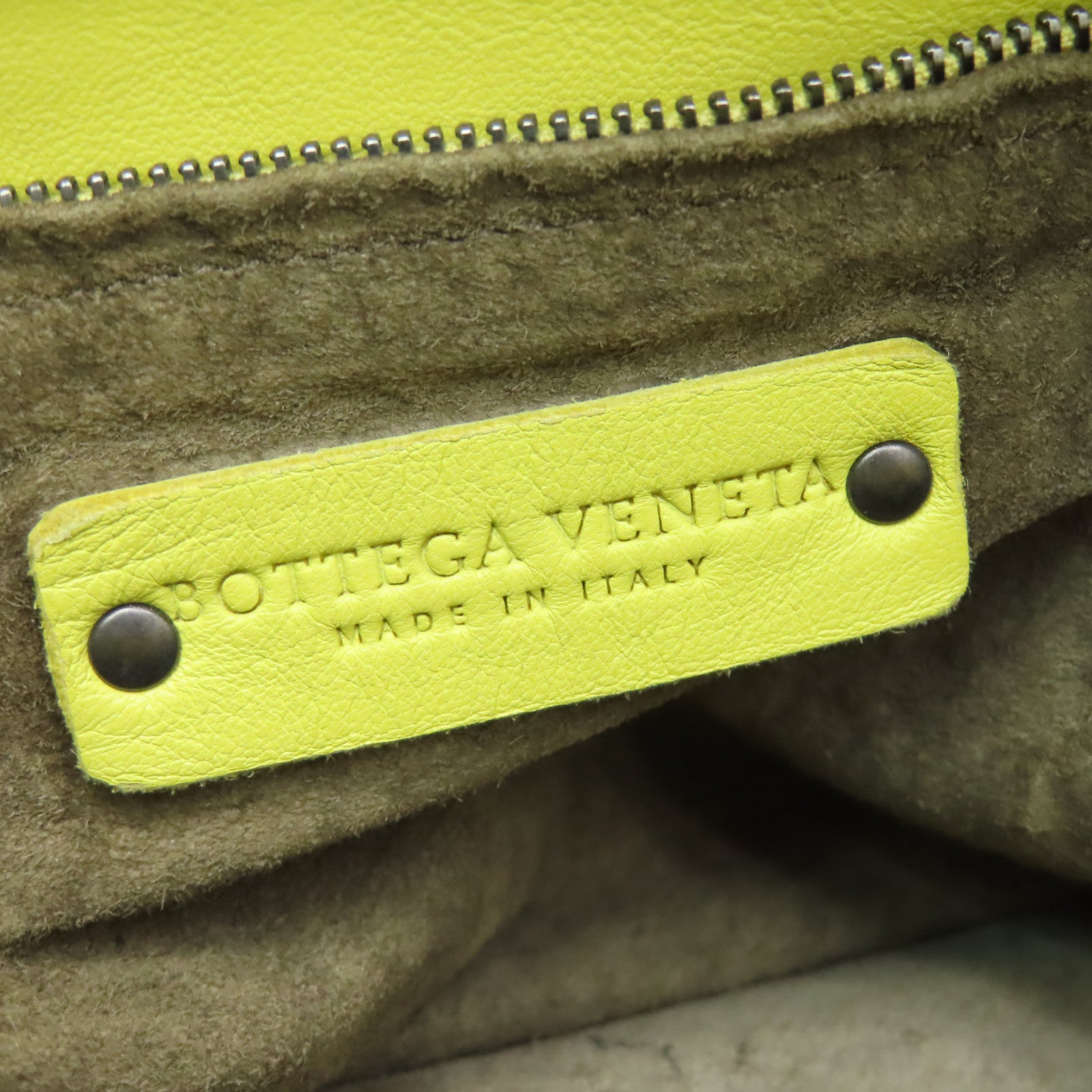 BOTTEGA VENETA 羊皮皮革Handbag黑扣手挽袋黃色