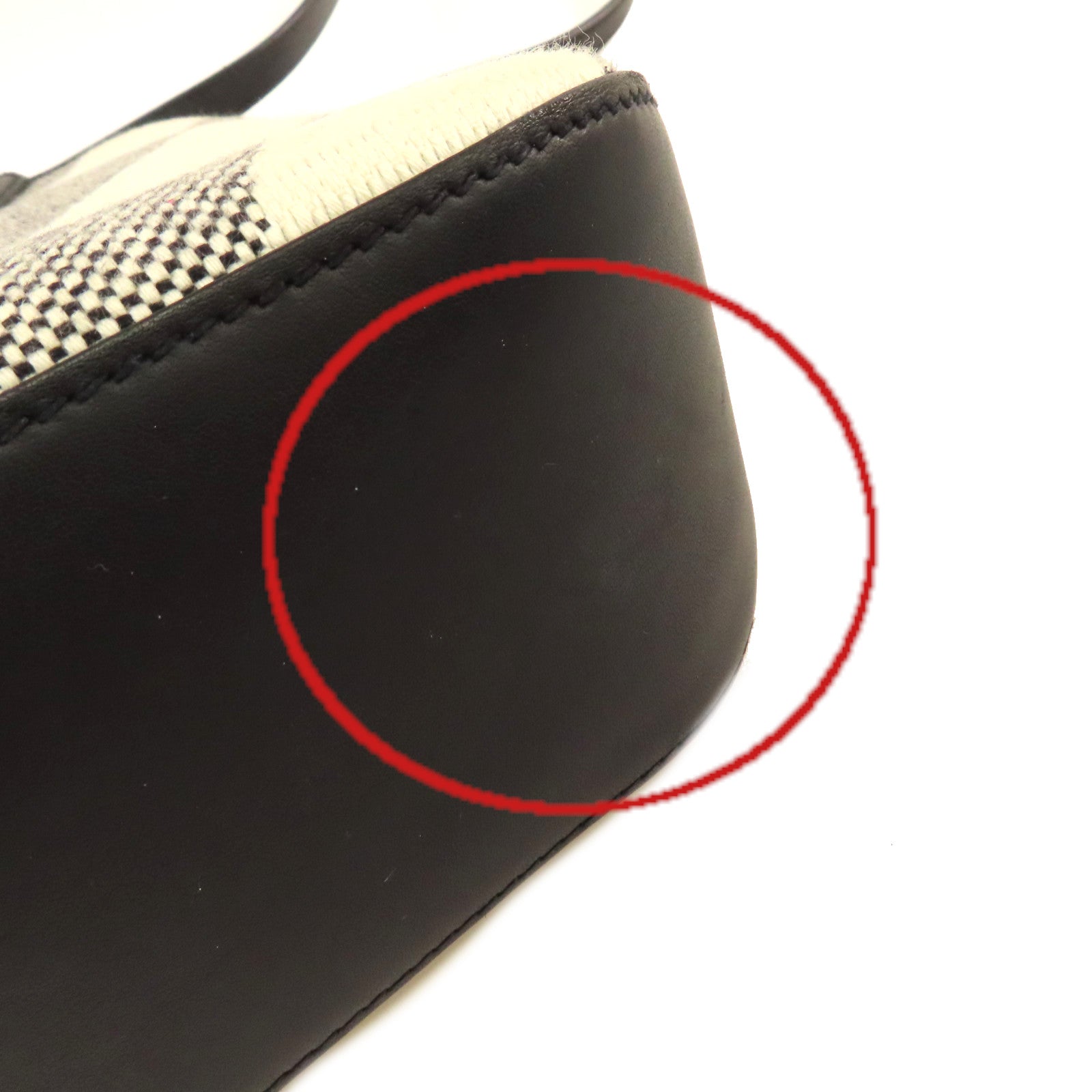 HERMES 帆布Cabas H 2Way Shoulder Bag手挽肩背兩用袋黑色/杏色