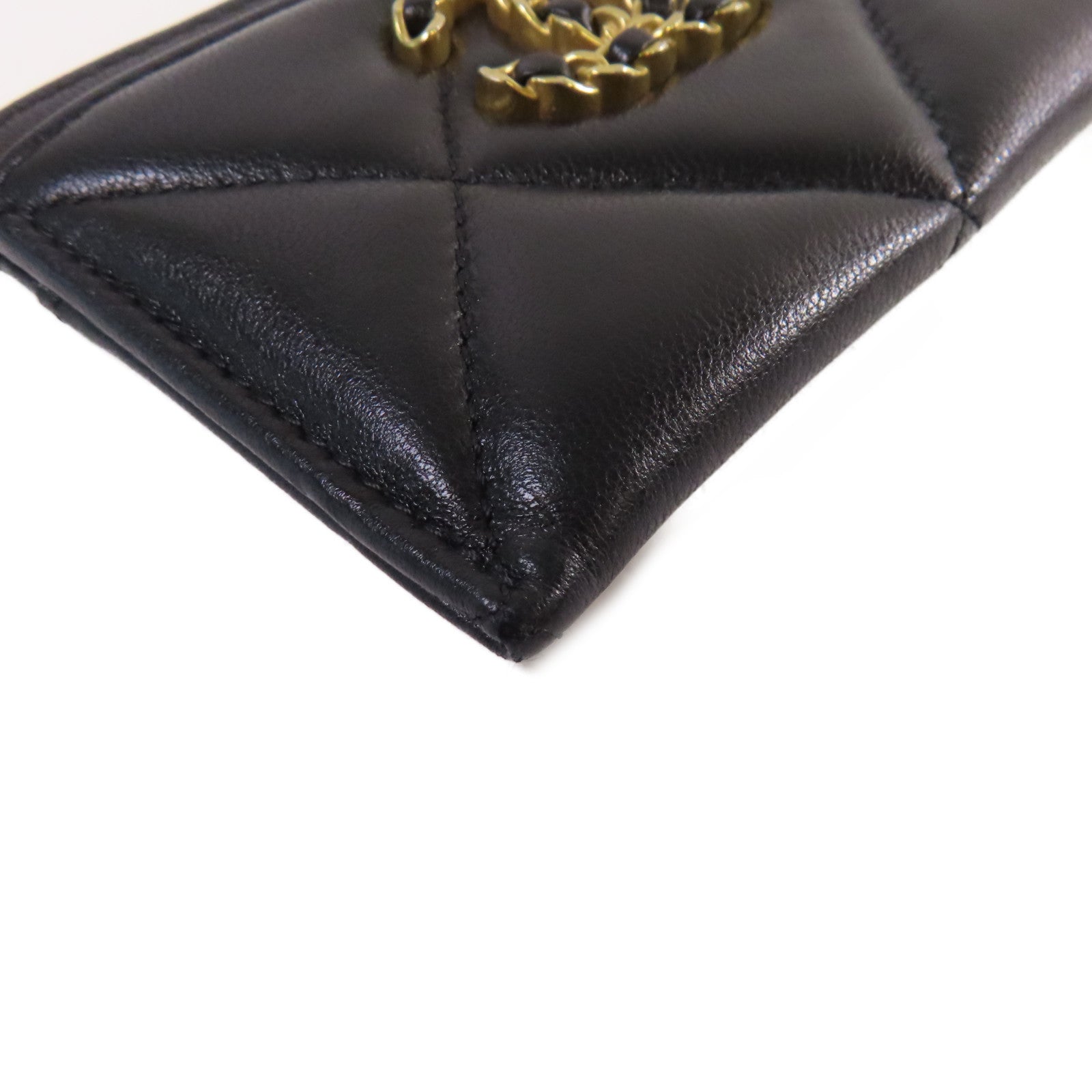 CHANEL 菱格羊皮皮革Card Case卡片套黑色