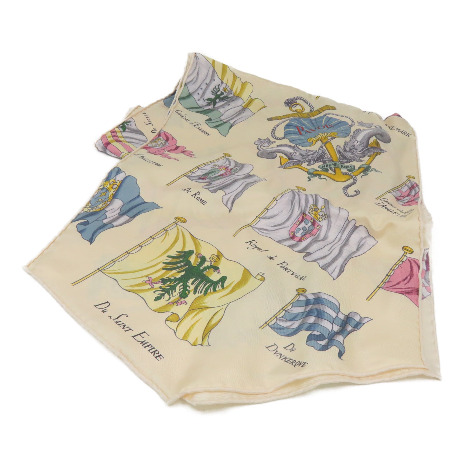 HERMES 丝质Scarf丝巾米色/彩色