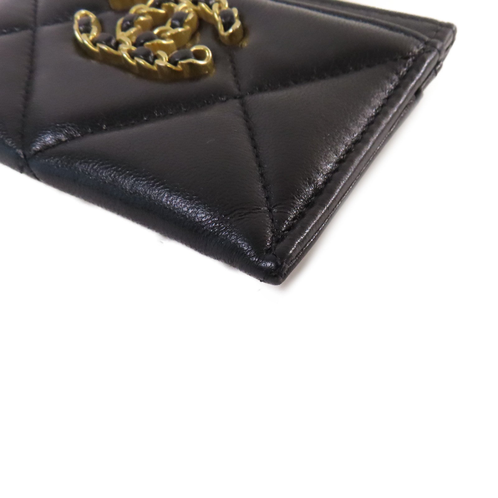 CHANEL 菱格羊皮皮革Card Case卡片套黑色