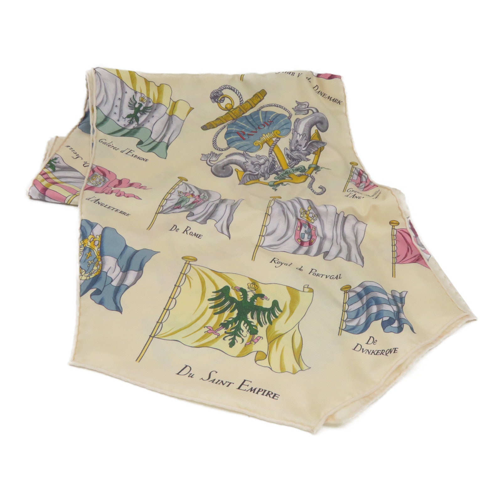 HERMES 丝质Scarf丝巾米色/彩色