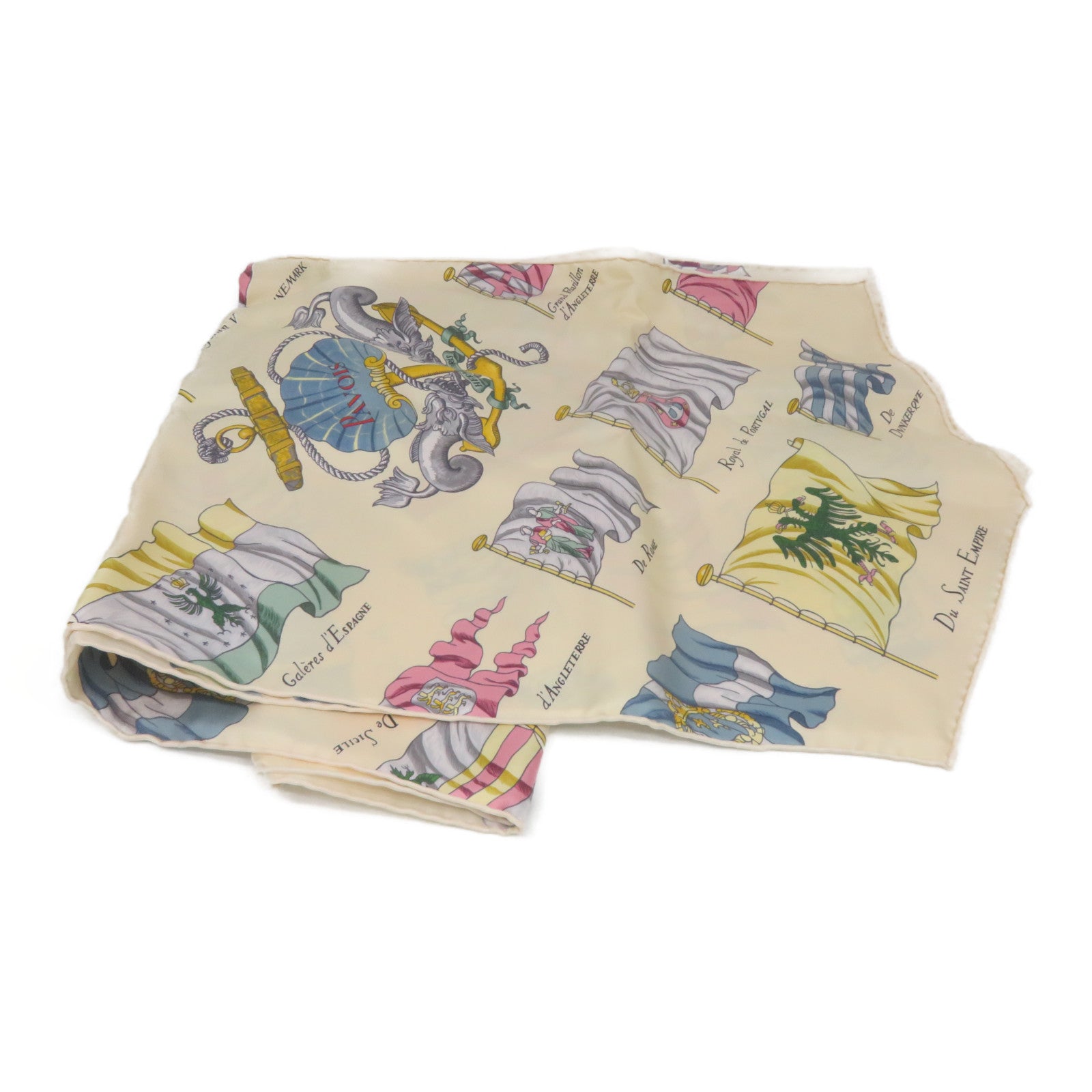 HERMES 丝质Scarf丝巾米色/彩色