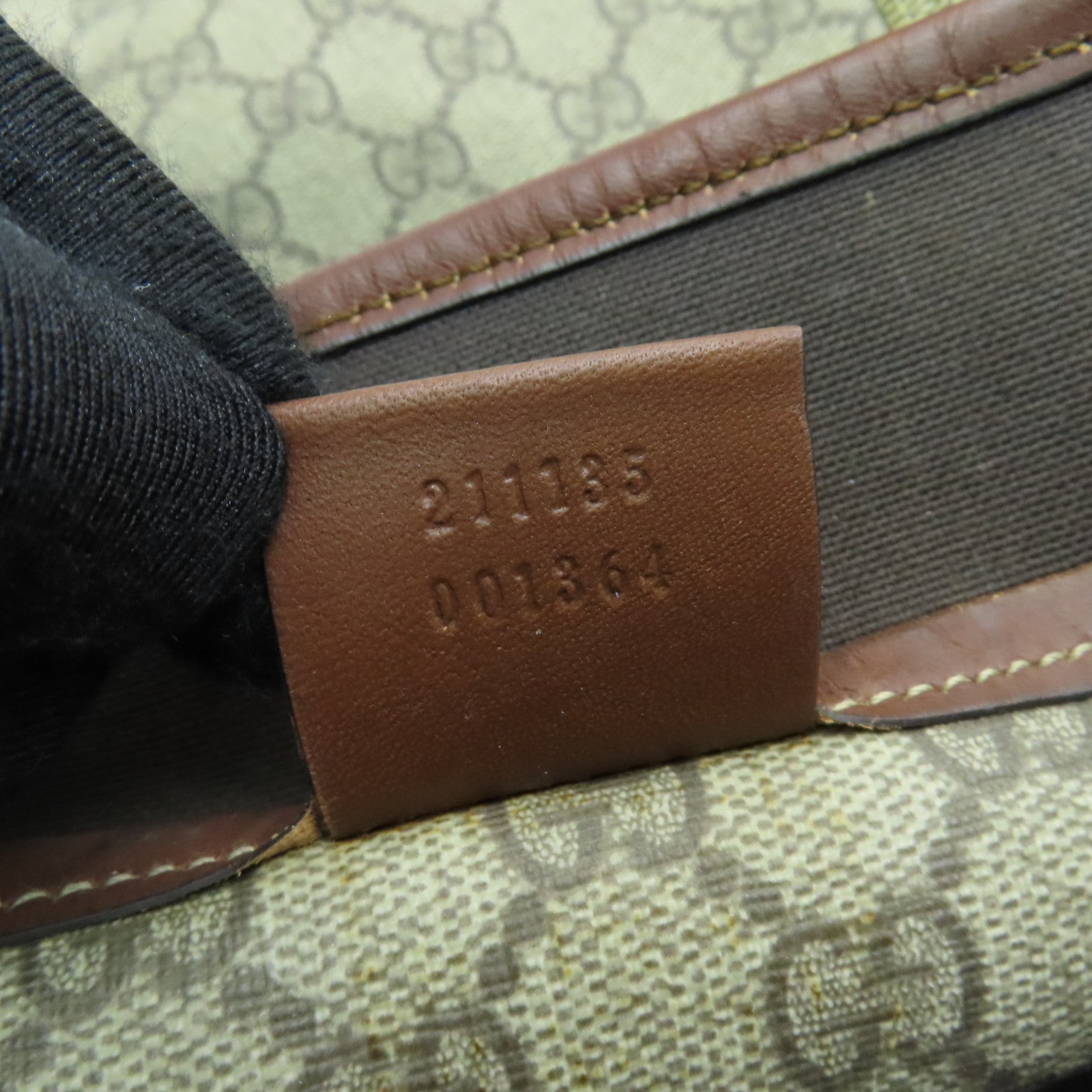 GUCCI coated canvas Tote Bag gold buckle handle bag brown