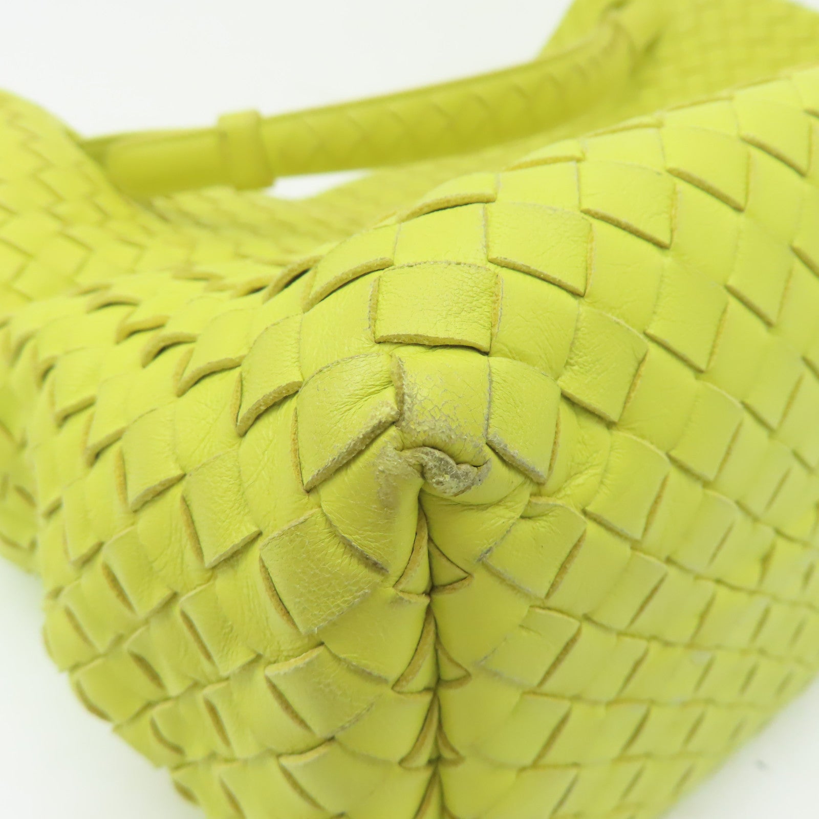 BOTTEGA VENETA 羊皮皮革Handbag黑扣手挽袋黃色