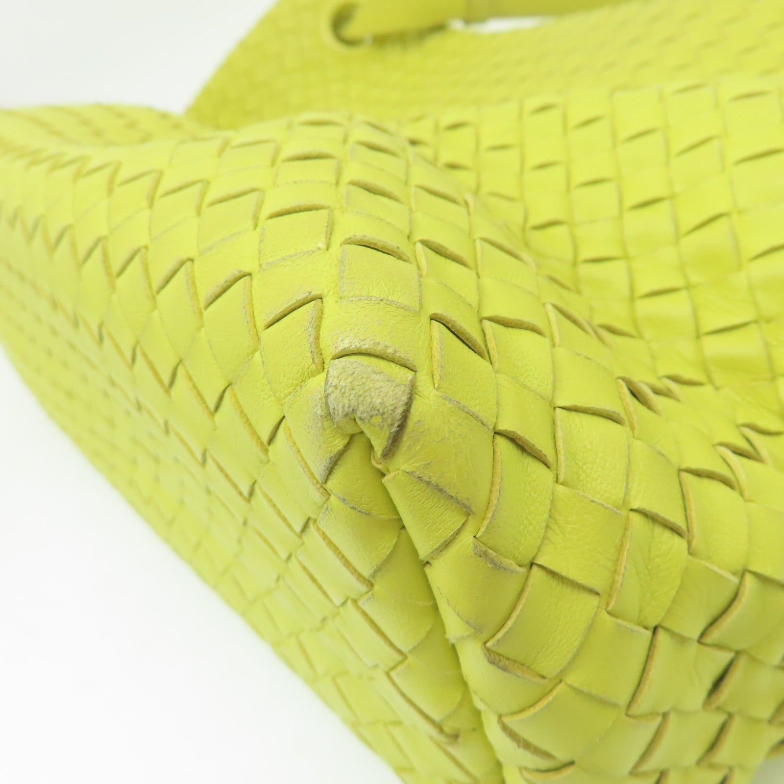 BOTTEGA VENETA 羊皮皮革Handbag黑扣手挽袋黃色