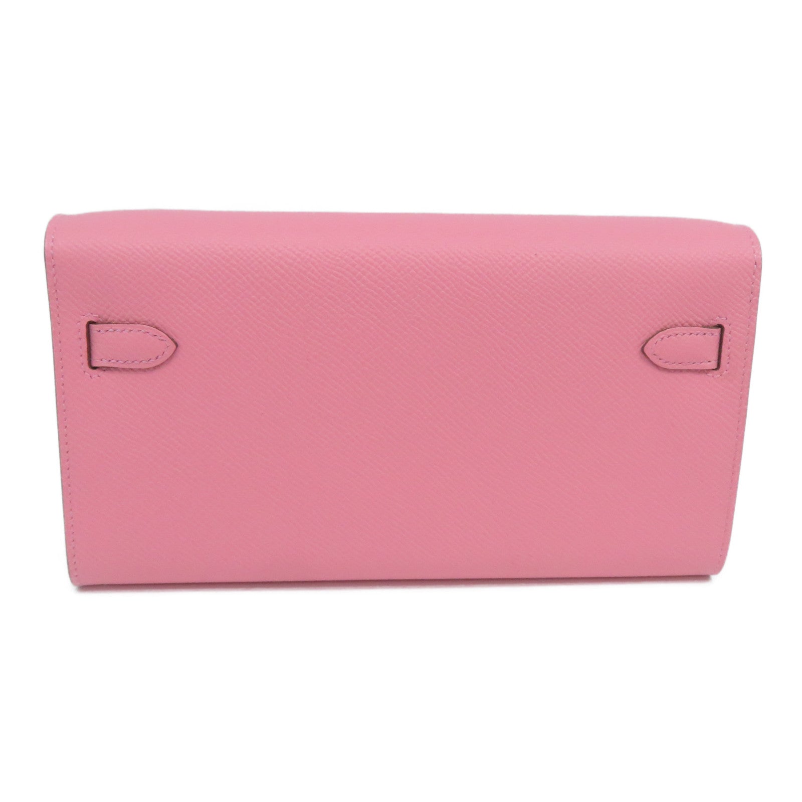HERMES Epsom皮革Kelly To Go銀扣肩背袋Rose Confetti 粉紅色