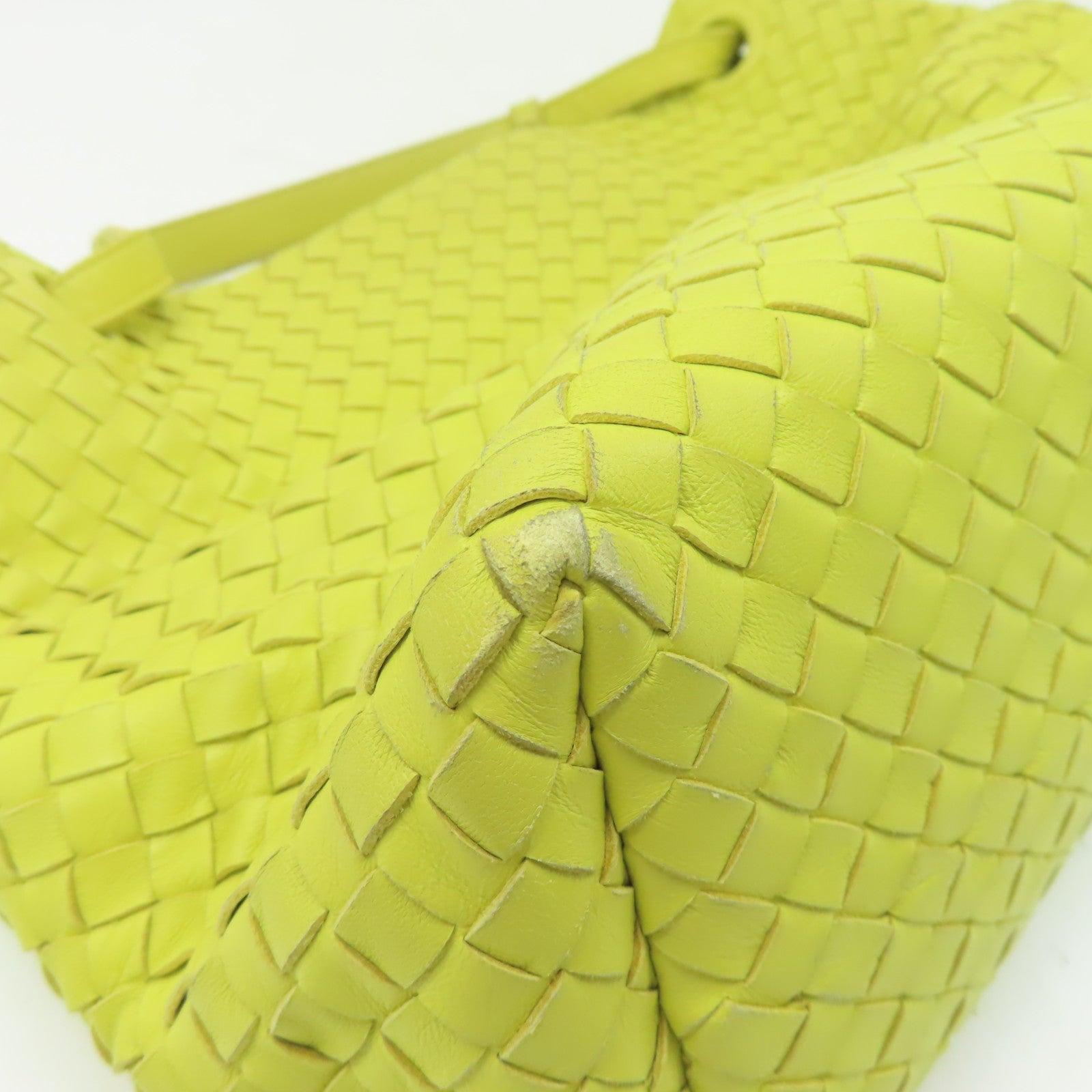 BOTTEGA VENETA 羊皮皮革Handbag黑扣手挽袋黃色