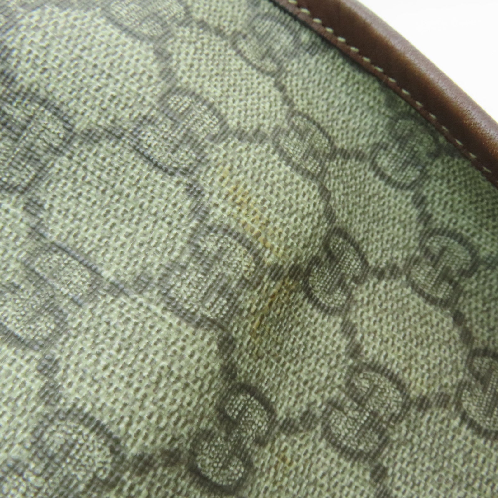 GUCCI coated canvas Tote Bag gold buckle handle bag brown