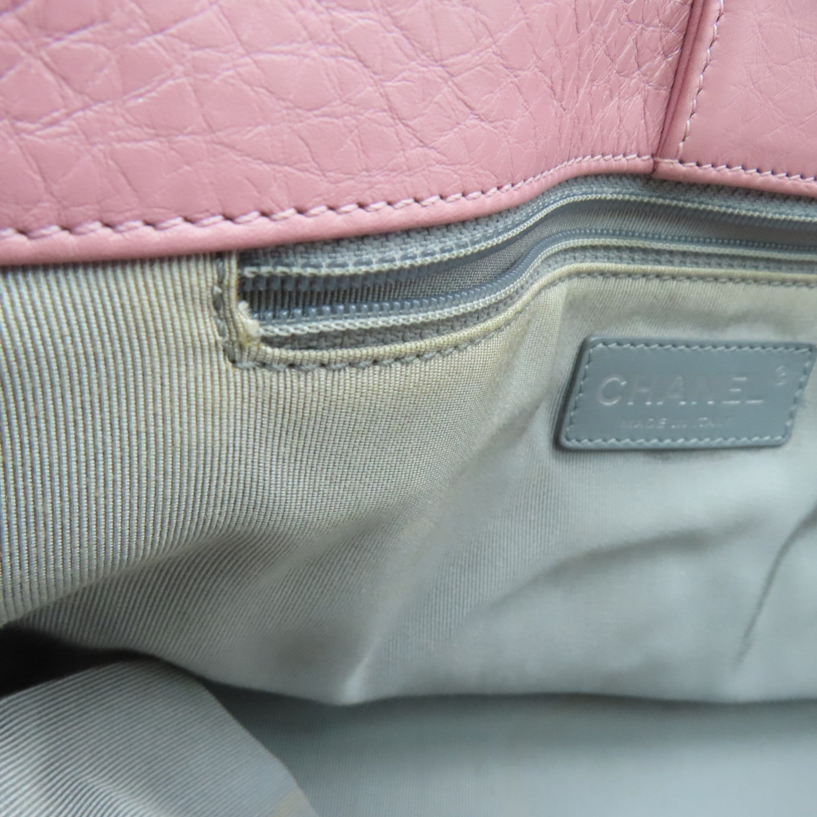 CHANEL 【激減優惠】牛皮皮革Shoulder Bag銀扣肩背袋粉紅色
