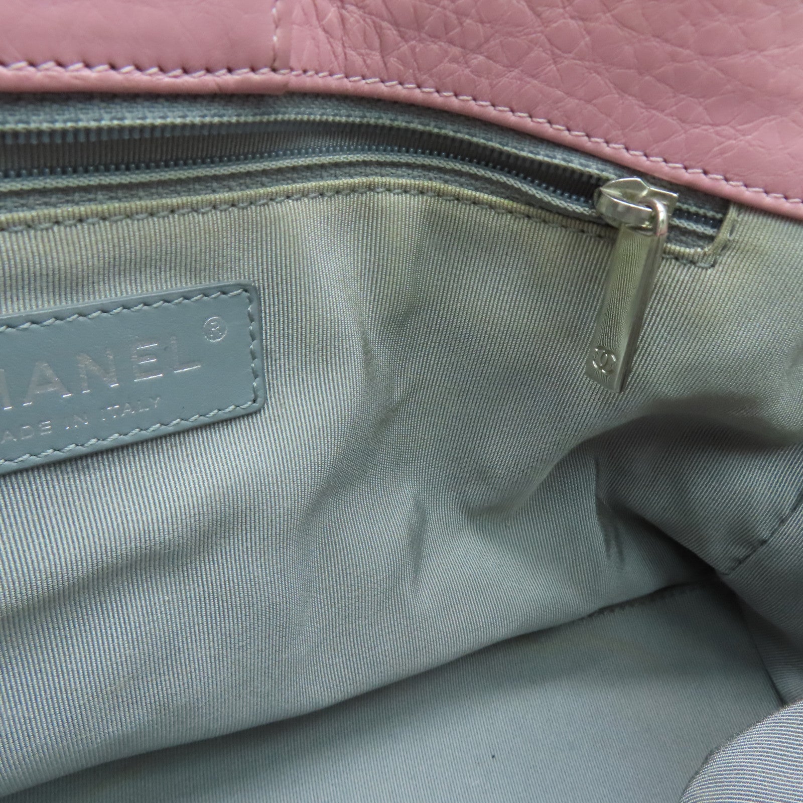 CHANEL 【激減優惠】牛皮皮革Shoulder Bag銀扣肩背袋粉紅色