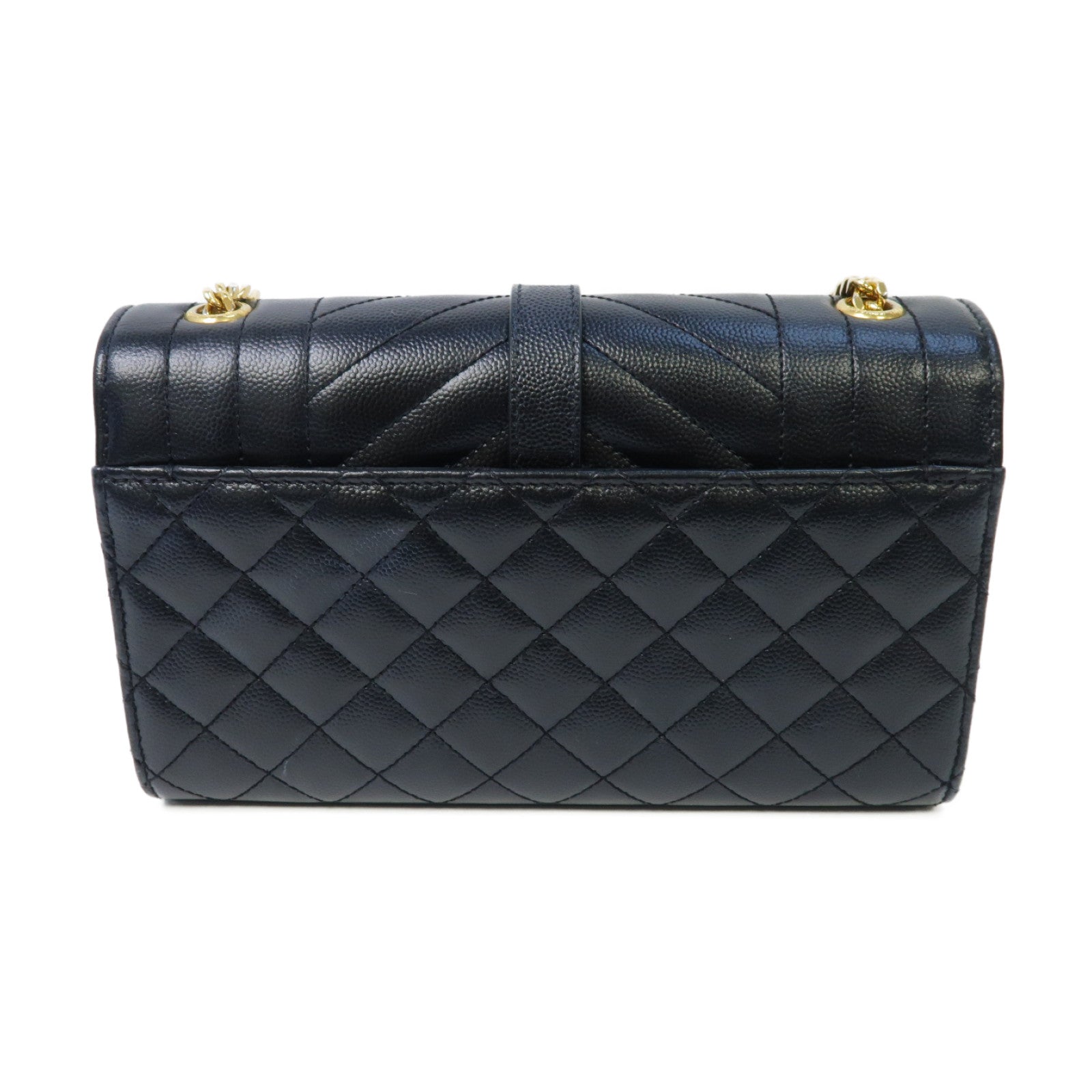 SAINT LAURENT 牛皮皮革Shoulder Bag金扣鏈帶肩背袋黒色