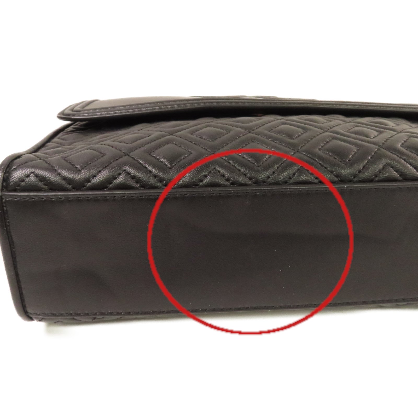 Tory Burch 牛皮皮革Chain Shoulder Bag金扣鏈帶肩背袋黑色