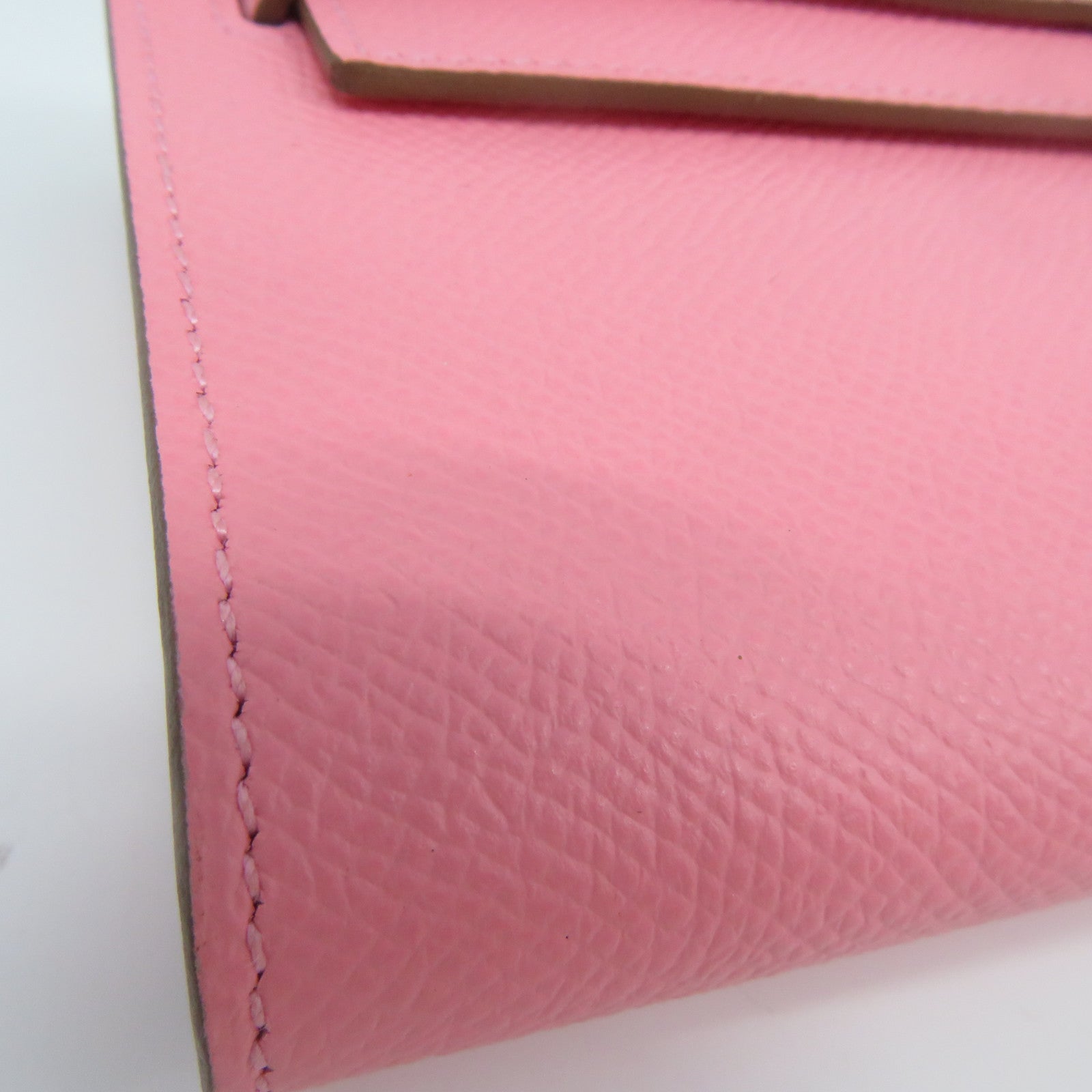 HERMES Epsom皮革Kelly To Go銀扣肩背袋Rose Confetti 粉紅色