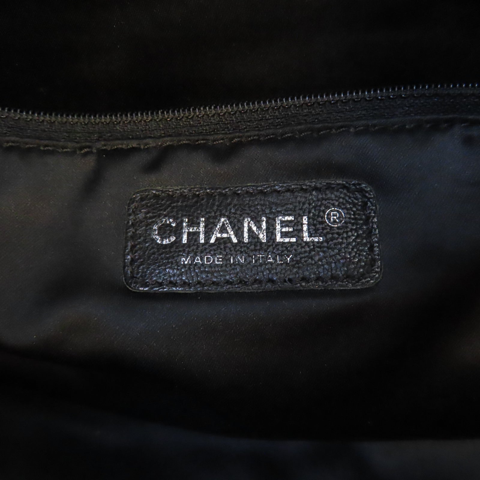 CHANEL 菱格牛皮皮革Handbag銀扣鏈帶手挽袋黑色
