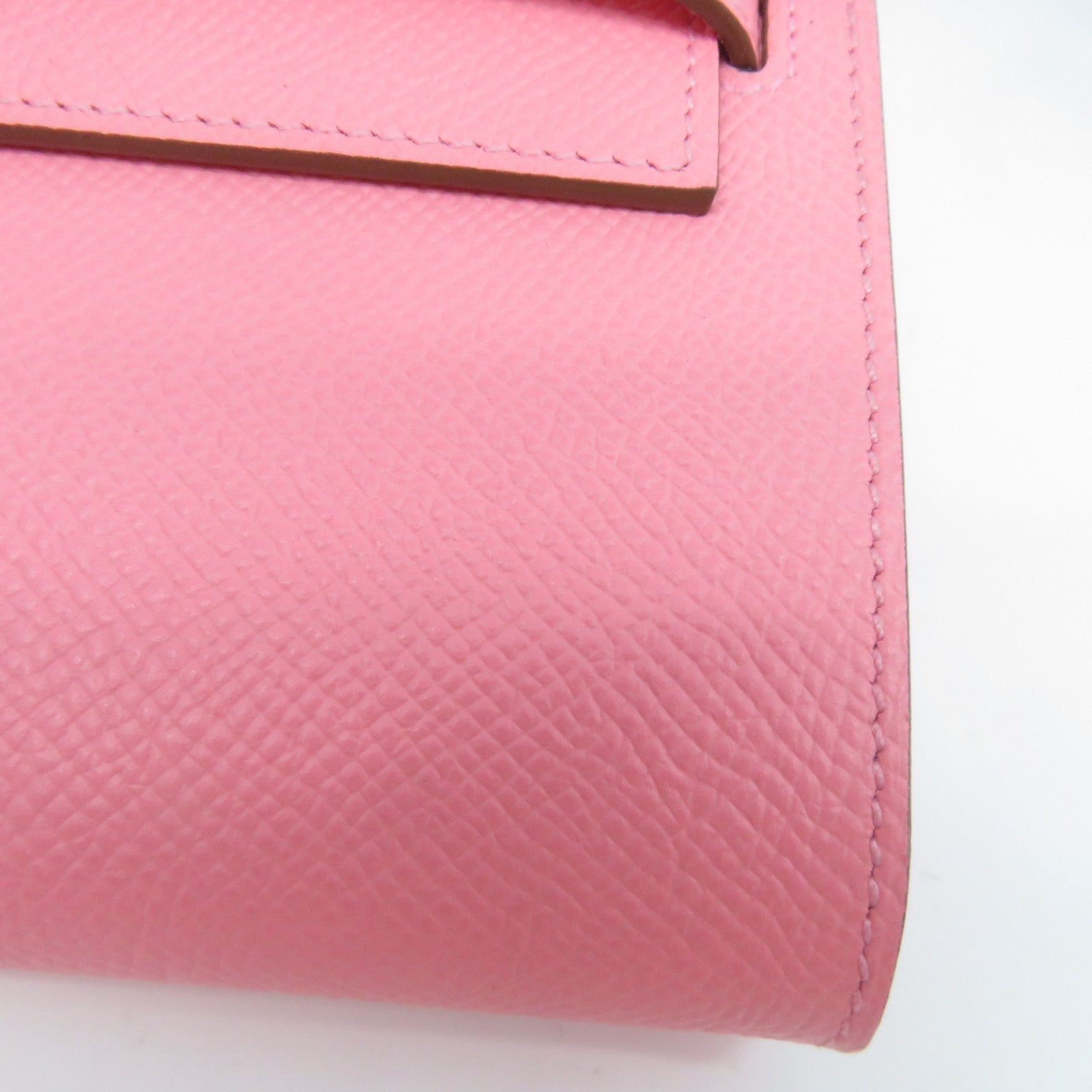 HERMES Epsom皮革Kelly To Go銀扣肩背袋Rose Confetti 粉紅色