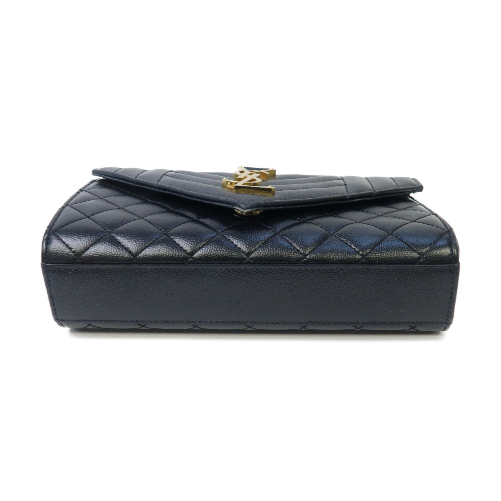 SAINT LAURENT 牛皮皮革Shoulder Bag金扣鏈帶肩背袋黒色