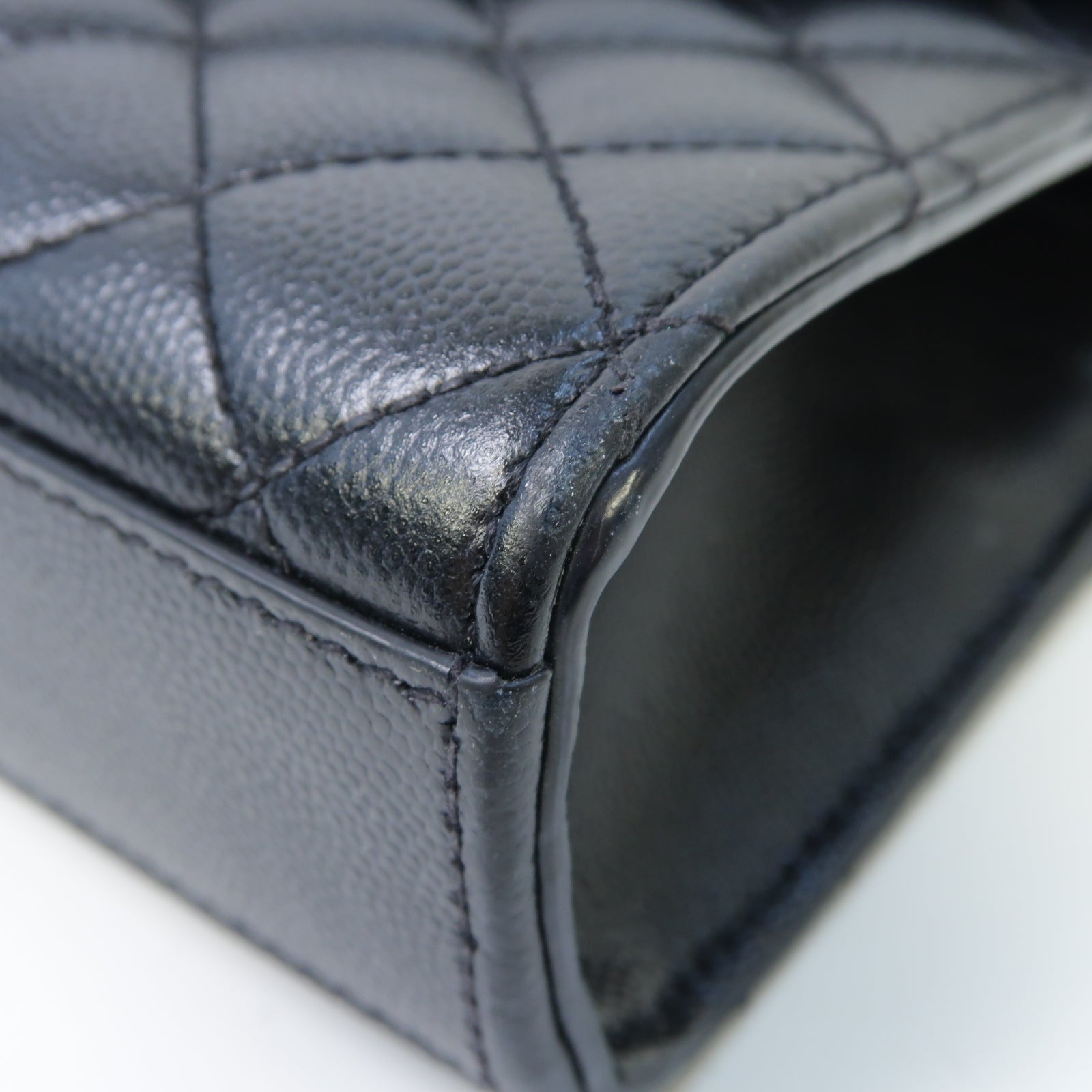SAINT LAURENT 牛皮皮革Shoulder Bag金扣鏈帶肩背袋黒色