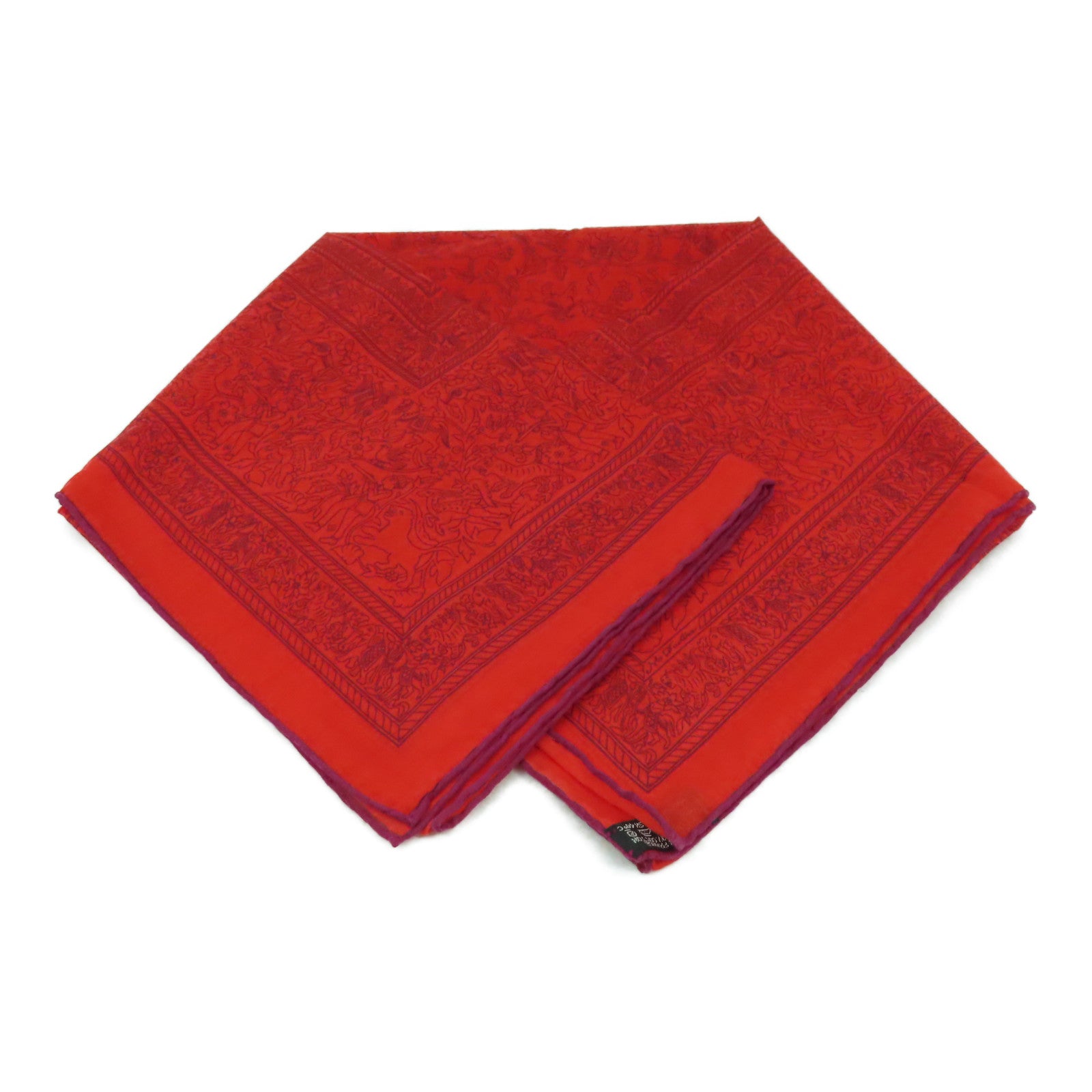 HERMES 棉質Scarf 70x70絲巾紅色