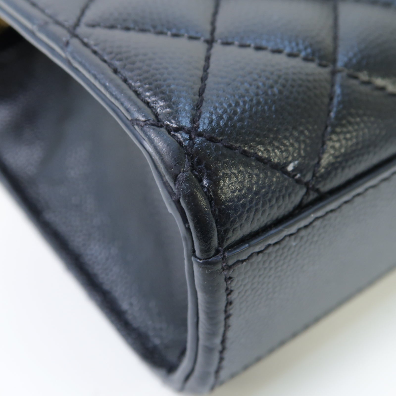 SAINT LAURENT 牛皮皮革Shoulder Bag金扣鏈帶肩背袋黒色