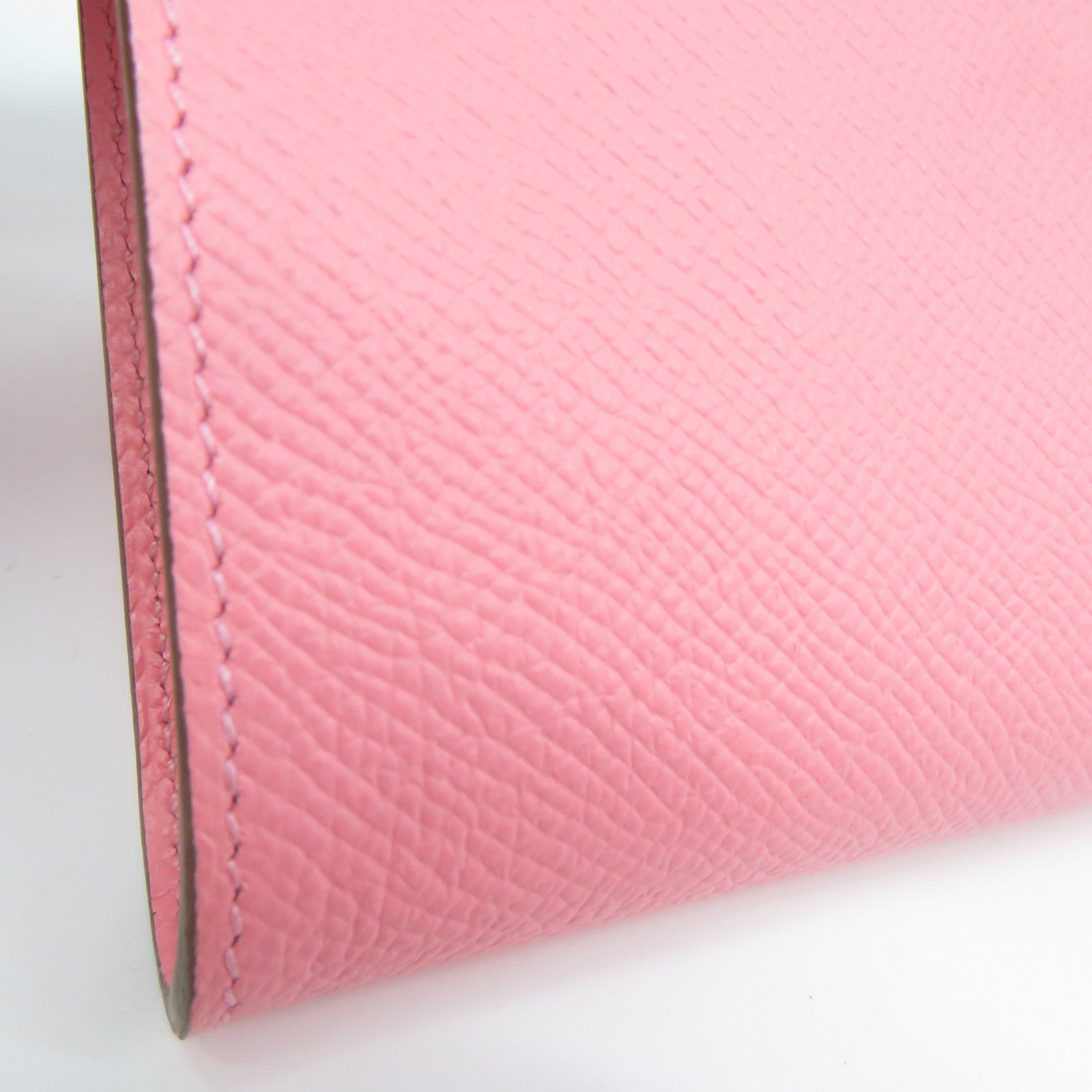 HERMES Epsom皮革Kelly To Go銀扣肩背袋Rose Confetti 粉紅色