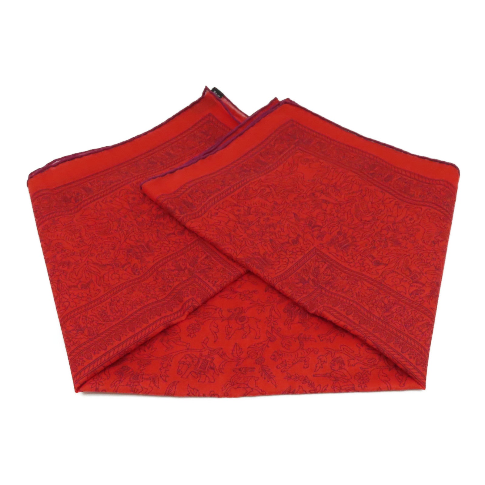 HERMES 棉質Scarf 70x70絲巾紅色