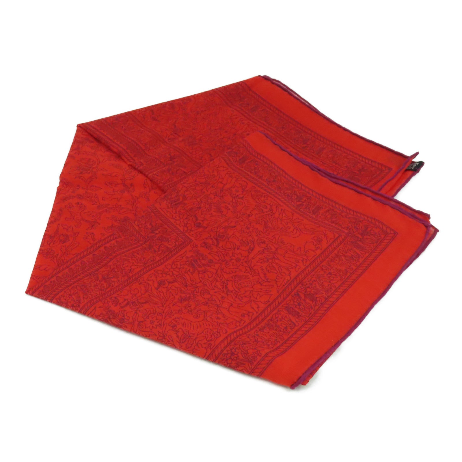 HERMES 棉質Scarf 70x70絲巾紅色