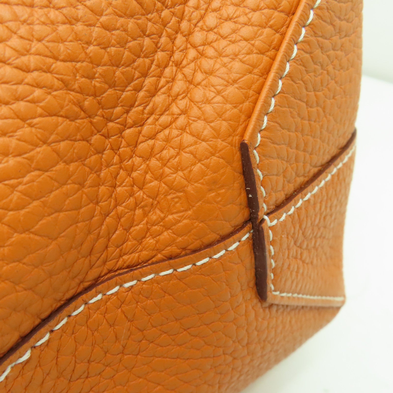 HERMES Clemence皮革Double Sens手挽袋Orange/Gold橙色/棕色