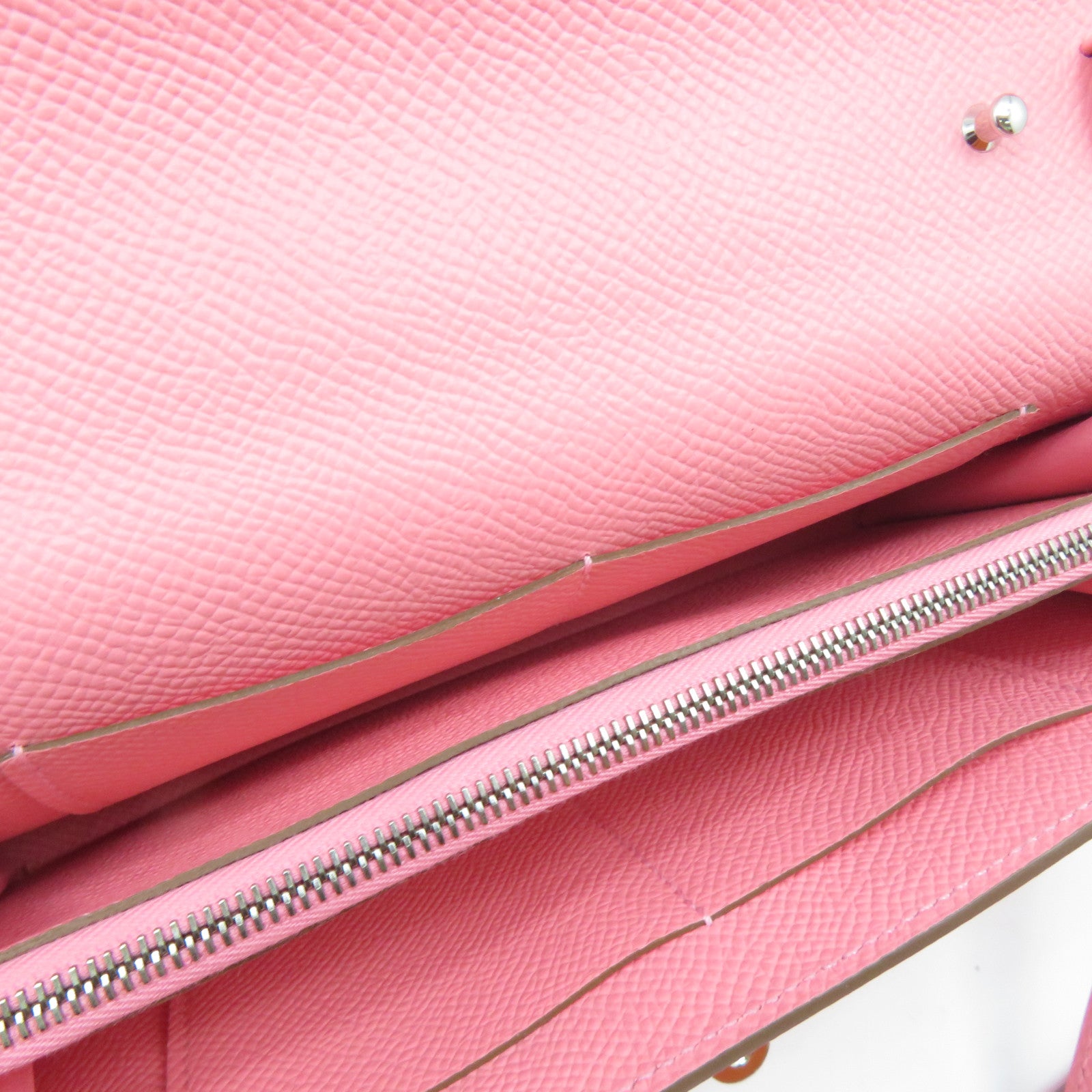 HERMES Epsom皮革Kelly To Go銀扣肩背袋Rose Confetti 粉紅色