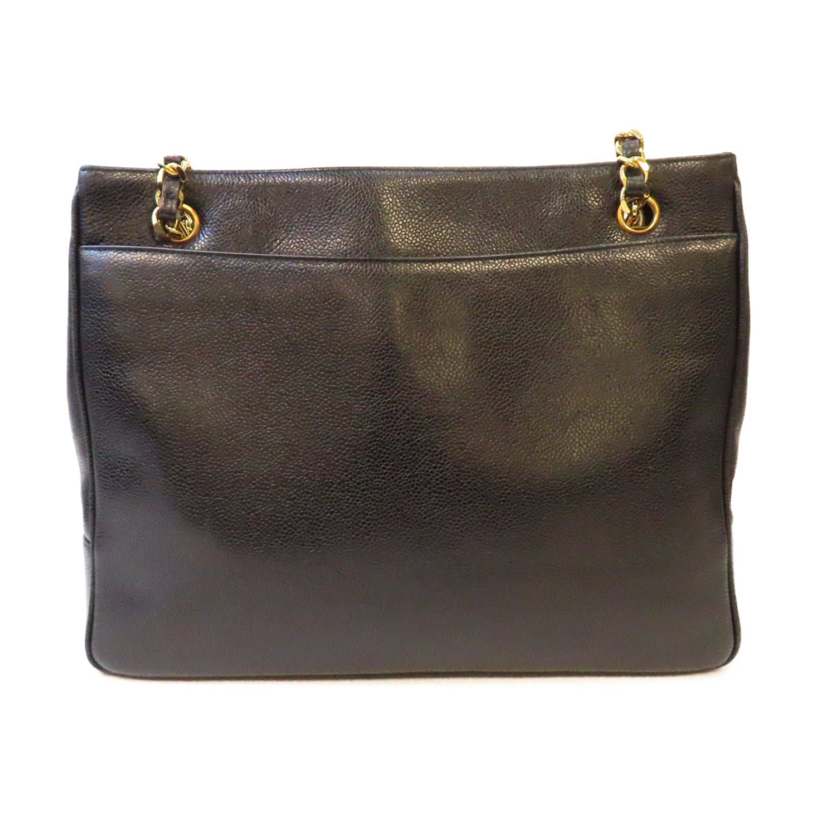 CHANEL 牛皮皮革Vintage Shoulder Bag金扣鏈帶肩背袋黑色