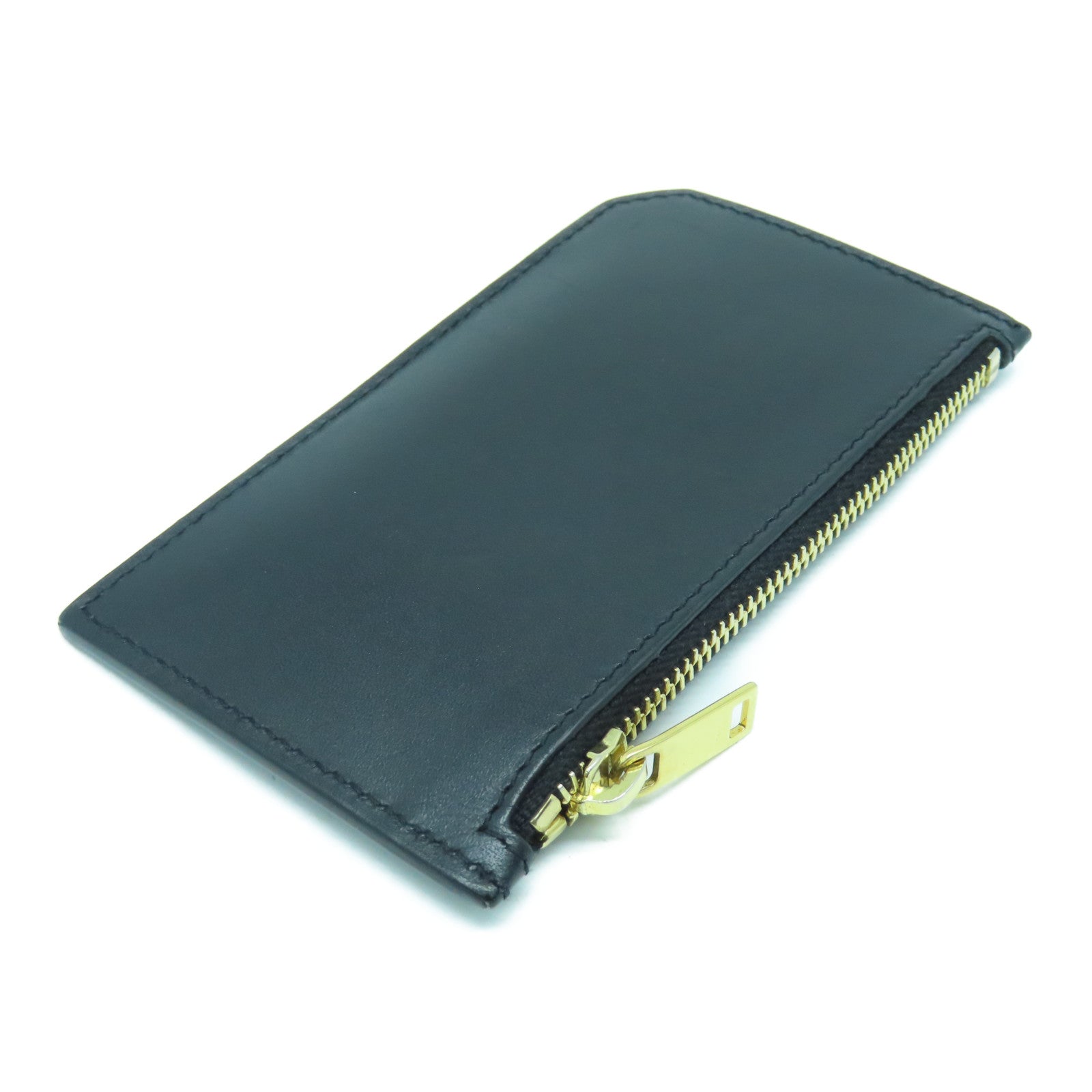 SAINT LAURENT 牛皮皮革Card Case金扣卡片套黑色