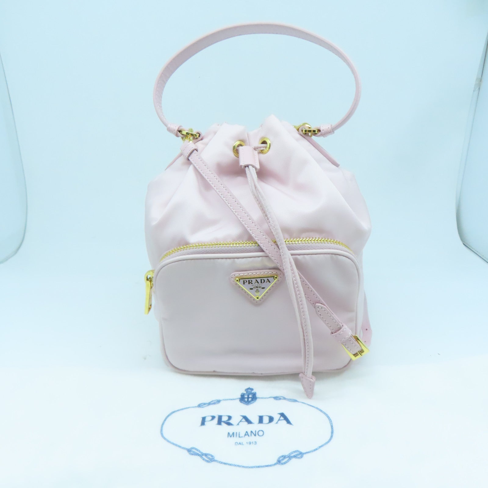 PRADA 【激減優惠】尼龍Shoulder Bag金扣手挽肩背兩用袋粉紅色