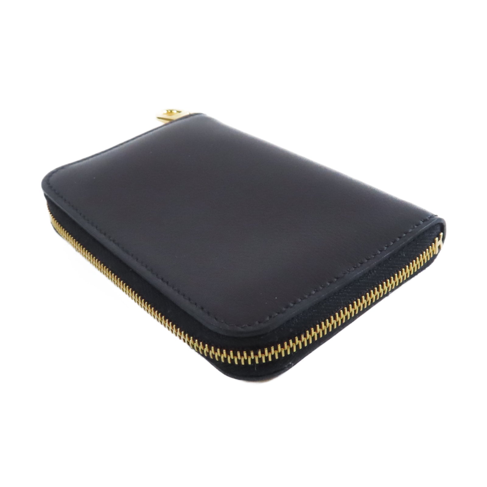 HERMES 牛皮皮革Coin Purse金扣零錢包Noir黑色