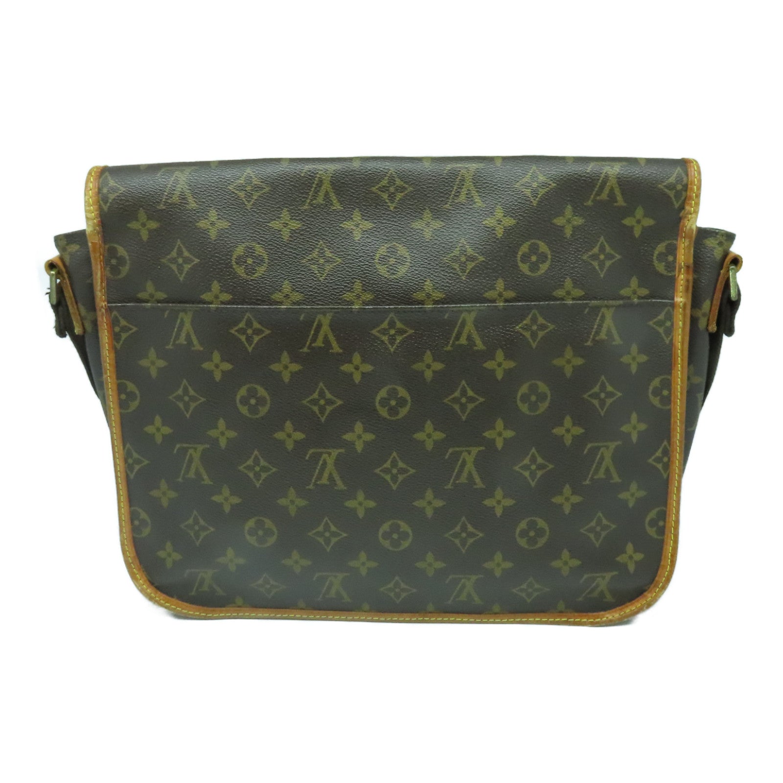LOUIS VUITTON Monogram Bosphore GM Gold Buckle Shoulder Bag Brown