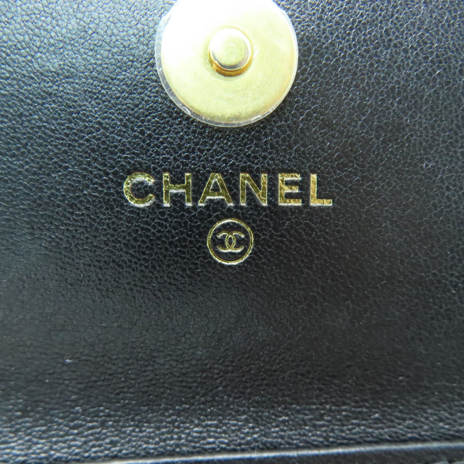 CHANEL 菱格羊皮皮革Chain Shoulder金扣鏈帶肩背袋黑色