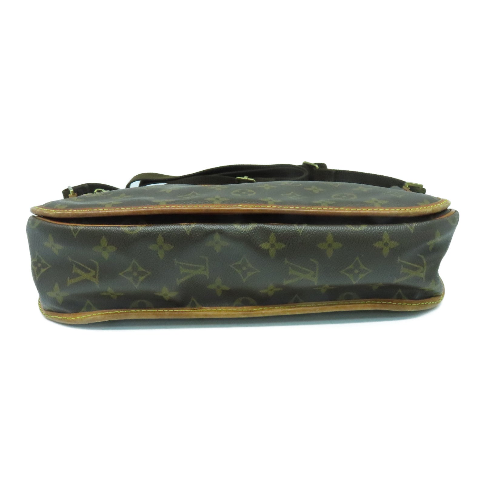 LOUIS VUITTON Monogram Bosphore GM Gold Buckle Shoulder Bag Brown