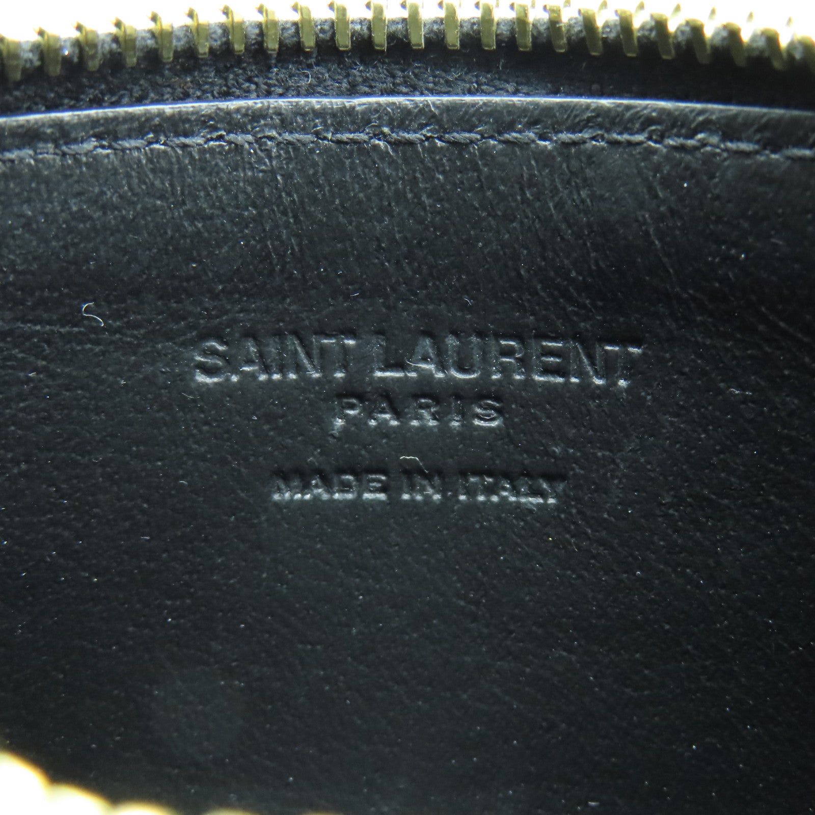 SAINT LAURENT 牛皮皮革Card Case金扣卡片套黑色