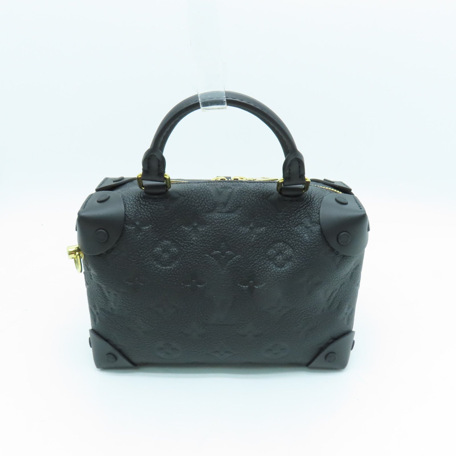 LOUIS VUITTON Monogram Empreinte Petite Malle Souple Gold Buckle Shoulder Bag Black