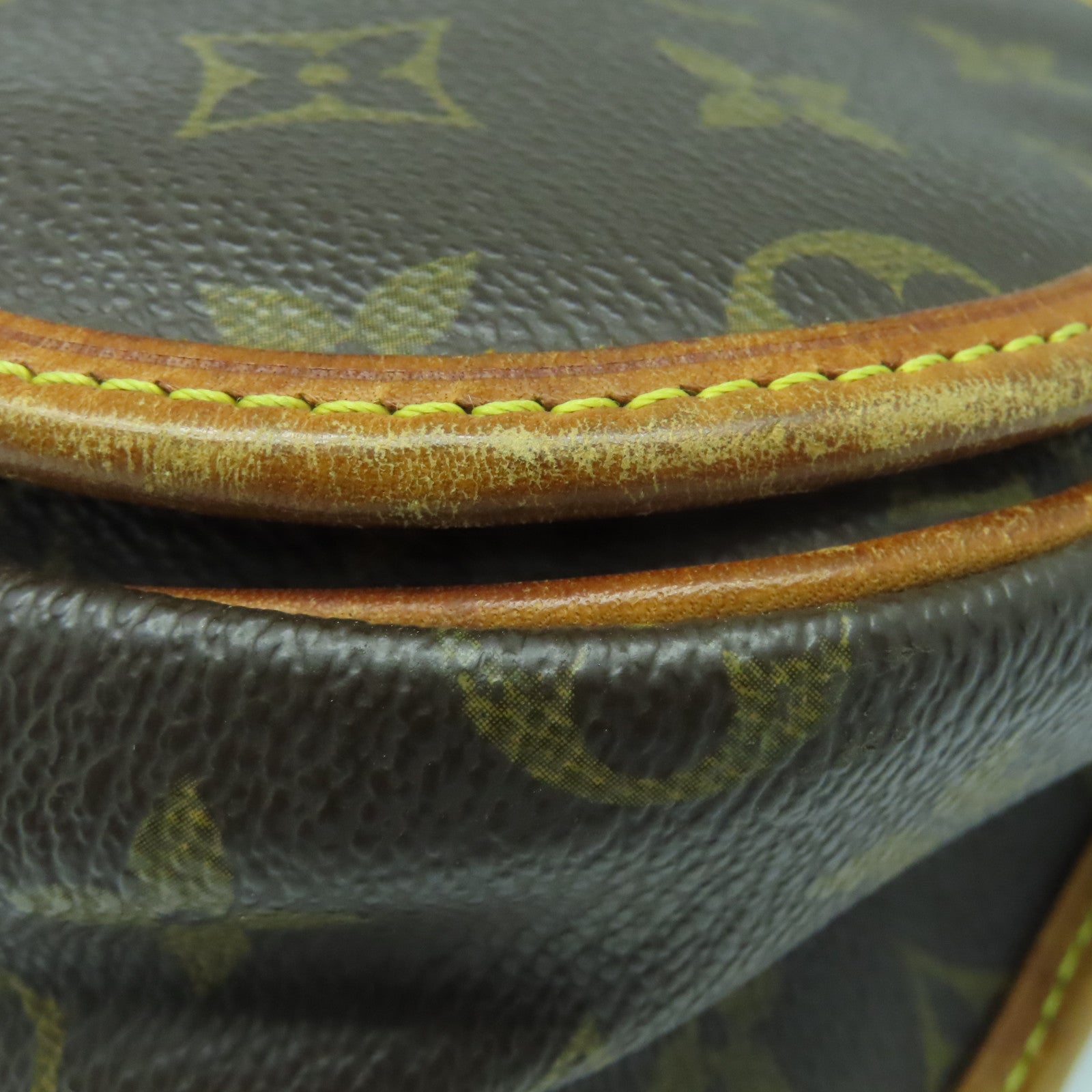 LOUIS VUITTON Monogram Bosphore GM Gold Buckle Shoulder Bag Brown