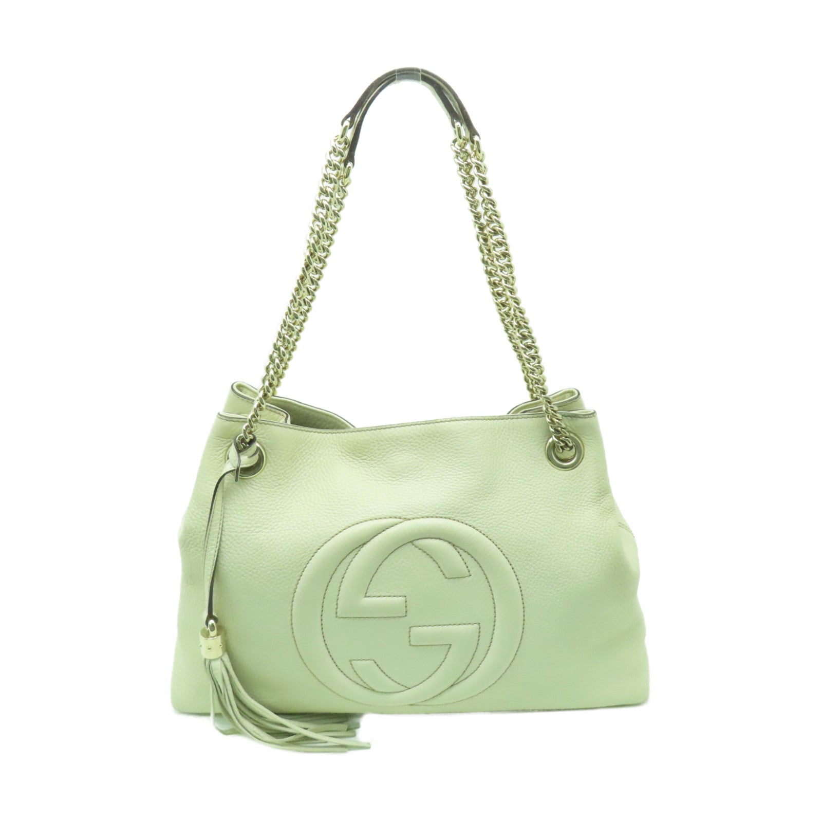 GUCCI 【激減優惠】牛皮皮革Soho Chain Shoulder Bag金扣鏈帶肩背袋白色