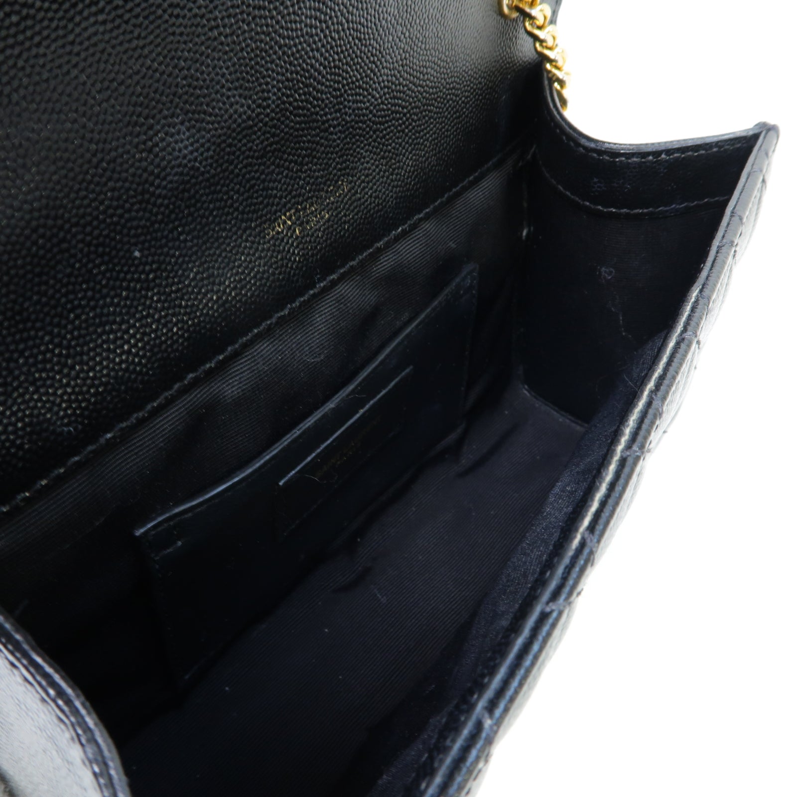 SAINT LAURENT 牛皮皮革Shoulder Bag金扣鏈帶肩背袋黒色