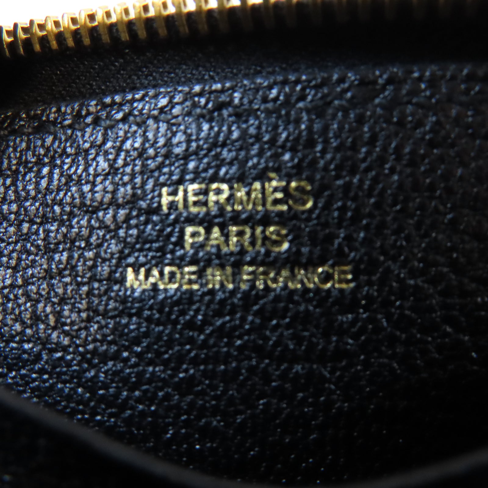 HERMES 牛皮皮革Coin Purse金扣零錢包Noir黑色