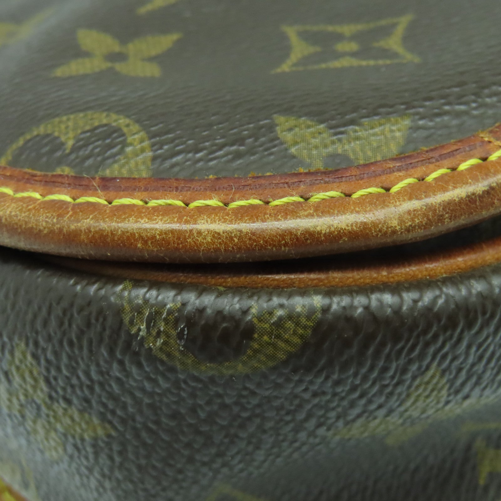 LOUIS VUITTON Monogram Bosphore GM Gold Buckle Shoulder Bag Brown