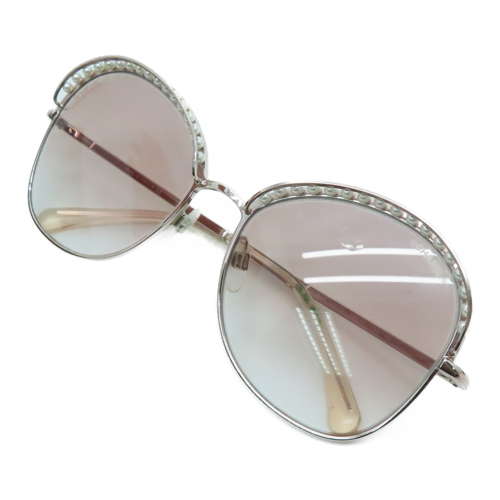 CHANEL PVC/Metal Sunglasses Light Pink