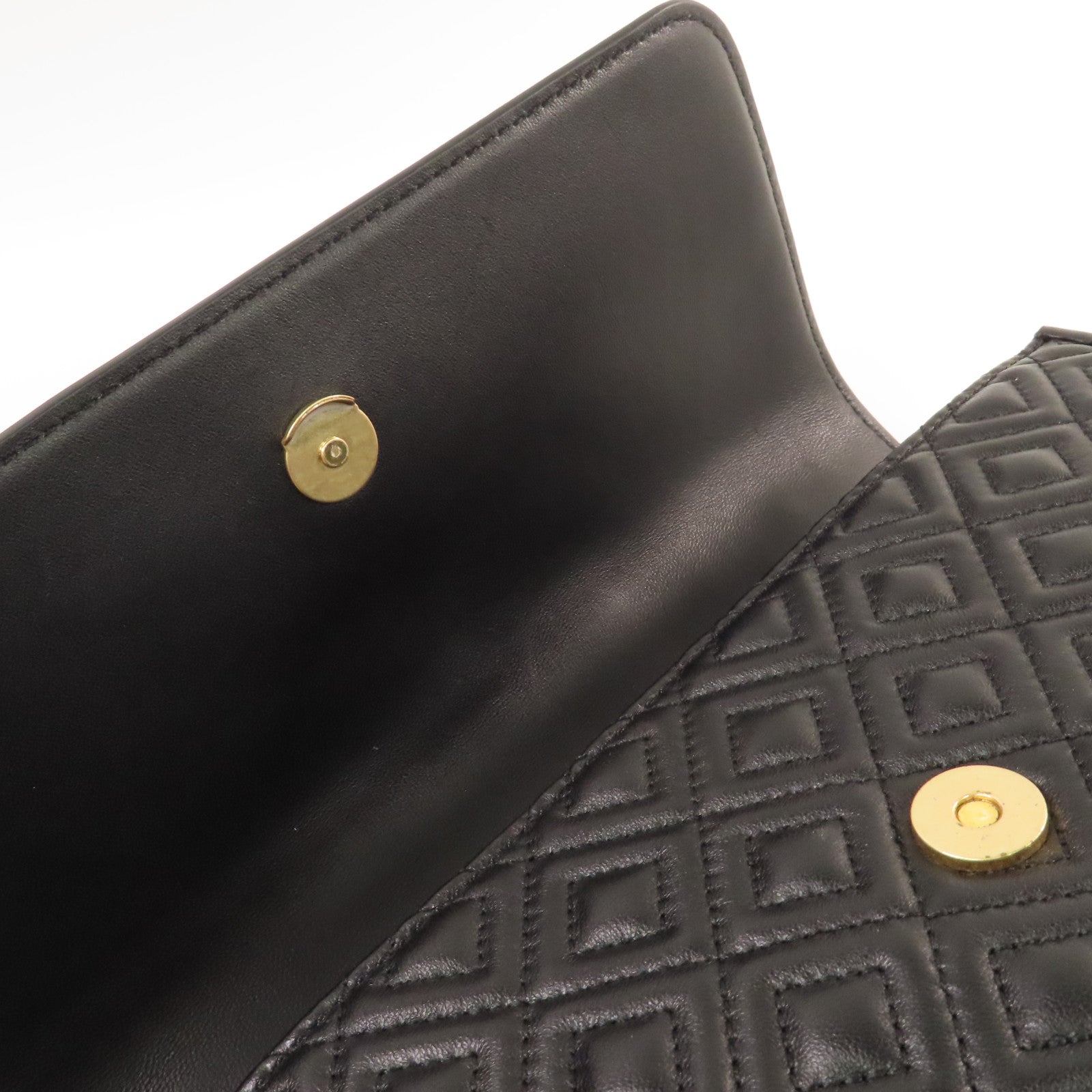 Tory Burch 牛皮皮革Chain Shoulder Bag金扣鏈帶肩背袋黑色
