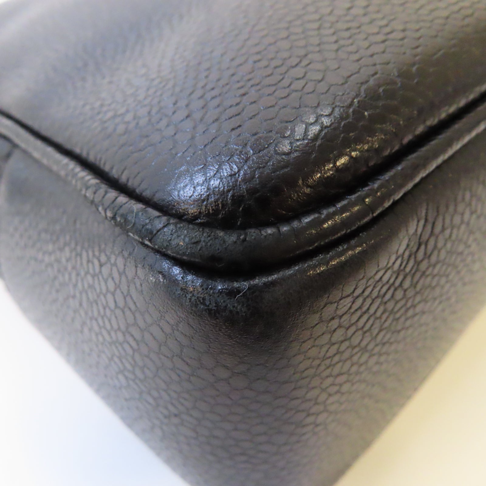 CHANEL 牛皮皮革Vintage Shoulder Bag金扣鏈帶肩背袋黑色