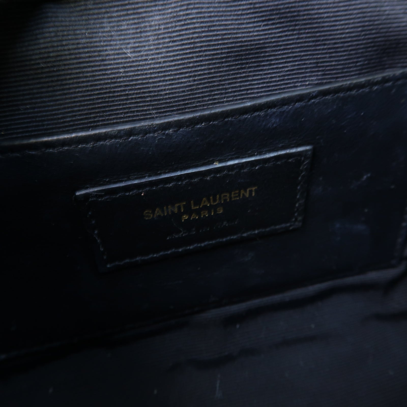 SAINT LAURENT 牛皮皮革Shoulder Bag金扣鏈帶肩背袋黒色